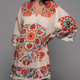 Medallion Bell Sleeve Dress