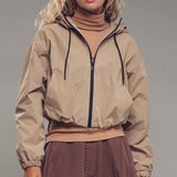 Matte Drawstring Hooded Everyday Jacket