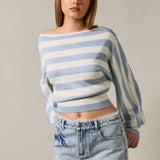 BOAT NECK DOLMAN SLEEVE SWEATER TOP