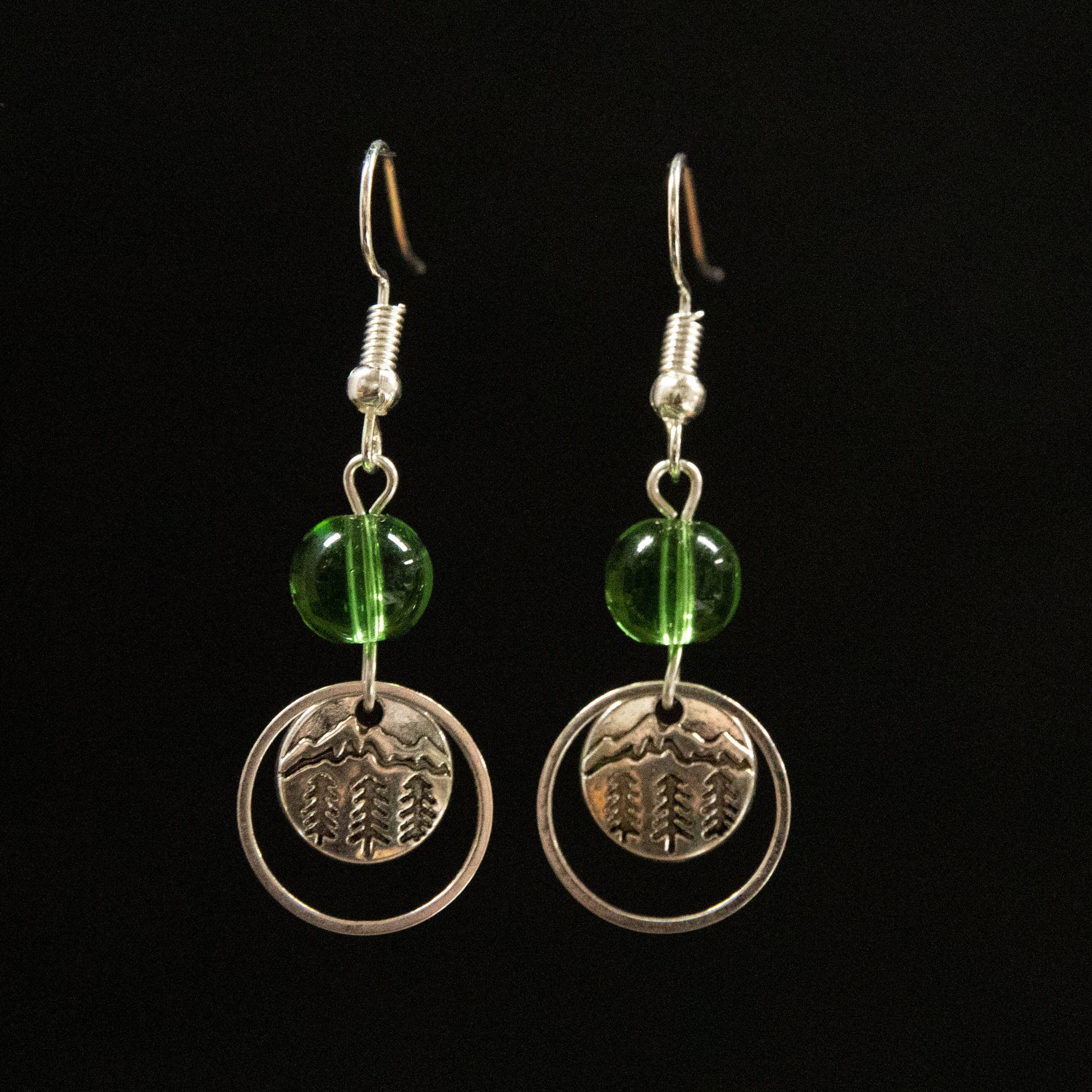 Mountain and Pine Tree Earrings