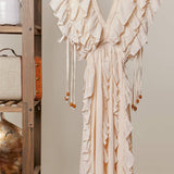 Flowy Ruffle Maxi Sleeveless Dress