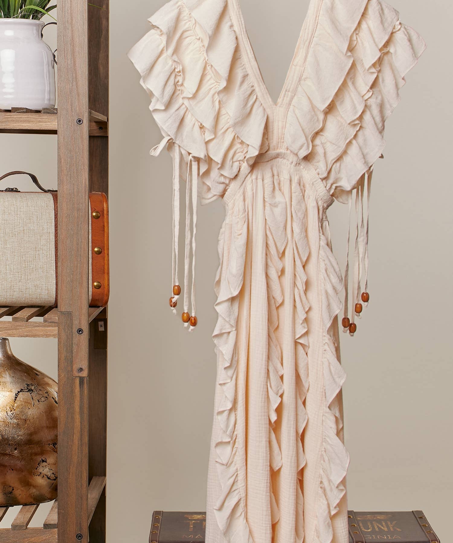 Flowy Ruffle Maxi Sleeveless Dress