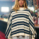 IT2765 Striped Oversized Crewneck Top