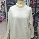 Oversized Mock Neck Top Sweatshirt