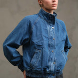 Washed Denim Bomber Jacket - RJ1071