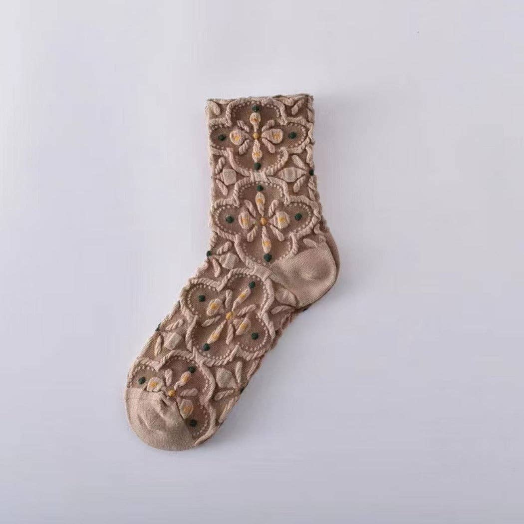 Floral Knit Socks