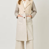 61307 Color Blocked Long Coat