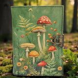 Vintage Mushroom Genuine Leather Journal with Lock: Handmade