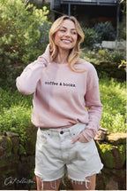 "coffee & books." Mineral Graphic Sweatshirt