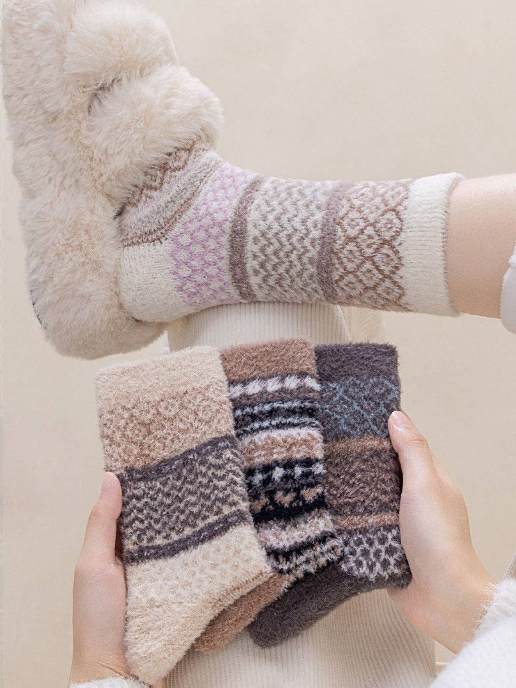 Cozy Fleece Thick Crew Socks