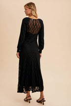 Raglan Lace Paneled Maxi Dress