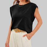 Round neck cami base tank top loose basic vest