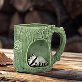 Tree Look Mug with Raccoon-4"H(12oz)