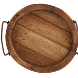 Round Farmhouse-Reclaimed Wood Tray With Handles
