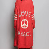 love & peace cardigan