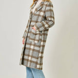 61234 Plaid Long Coat