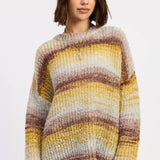 OVERSIZED KNIT STRIPED SWEATER