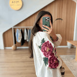 Rose Patterned Bohemian Blouse