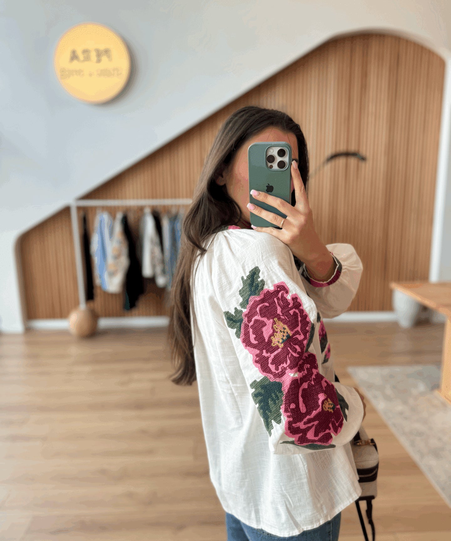 Rose Patterned Bohemian Blouse