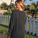 AMERICA Mineral Washed Long Sleeve Graphic