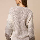 Color Block Cable Knit Sweater