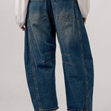 Light Dirty Wash Barrel Leg Jeans