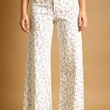 P4663ST   FLORAL PRINT STRETCHED PANTS