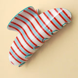 JUMBO STRIPE PLAID OVAL HAIR CLAW CLIPS | 40H1069