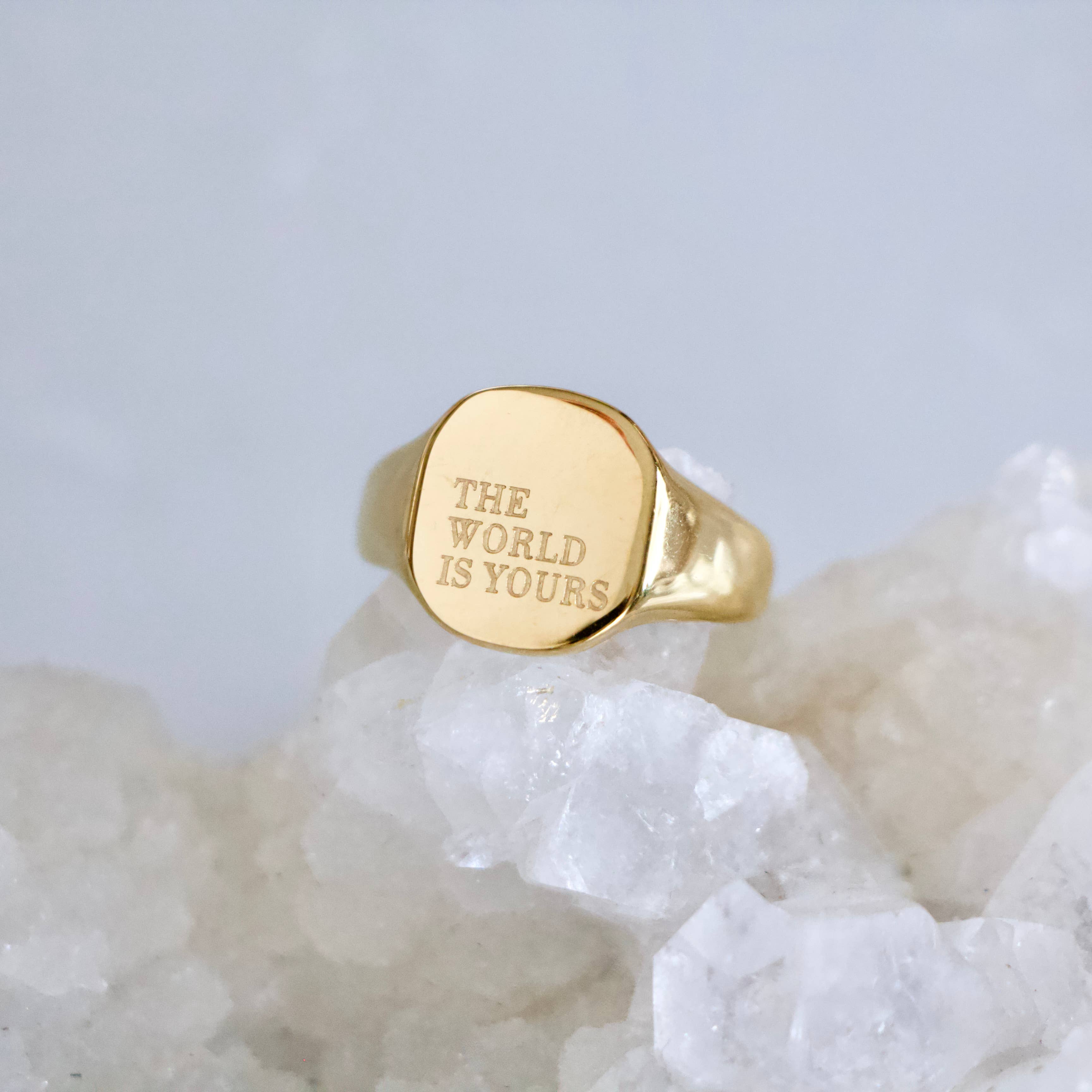 The World Is Yours Stamped Ring