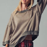 Oversized Seam Detail Pullover Top