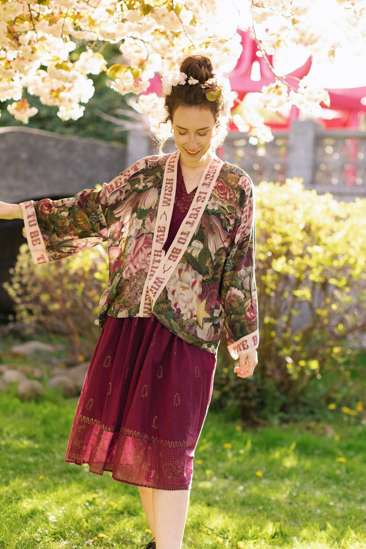 Make A Wish Pixie Duster Cropped Kimono w Wishbone Dandelion
