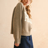 "PARIS" Beige Sweater