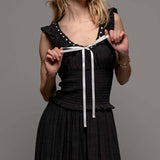 Smocked Ruffle Dotted Dress