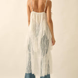 Ruffled Lace Flyaway Maxi Cami Top