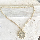 Gold Horse Coin Necklace.