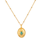 Garnet Locket Necklace