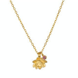 Lotus & Pink Tourmaline Necklace