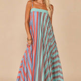 Serafina Striped Chiffon Maxi