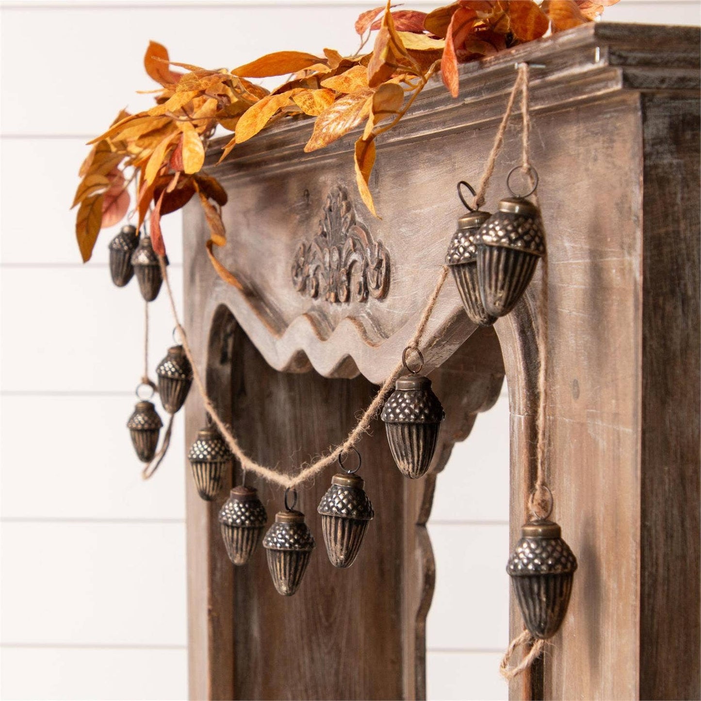 Antiqued Glass Acorns Garland