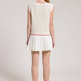 Floral Embroidered + Sequence Sleeveless Knit Vest