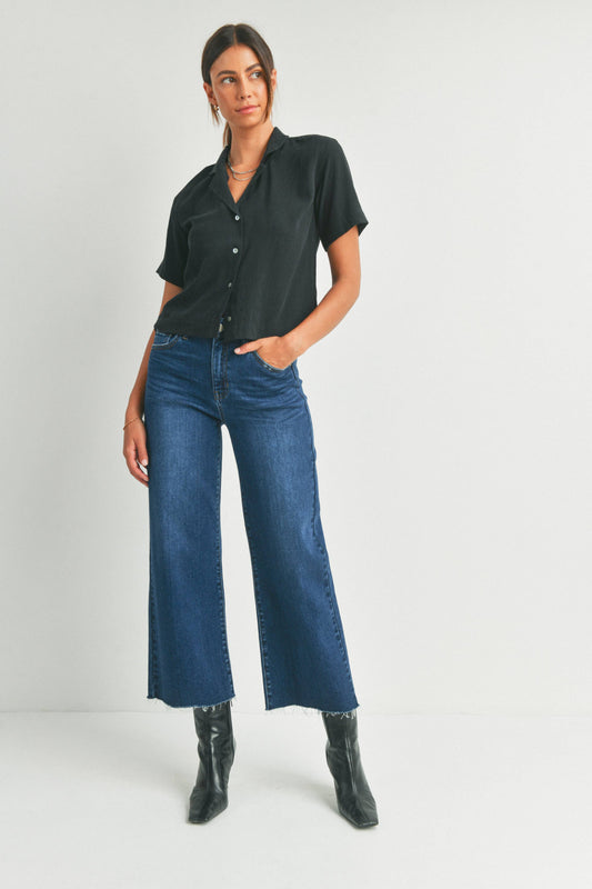 Dark Denim Wide Leg Jeans