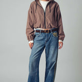 Matte Drawstring Hooded Everyday Jacket