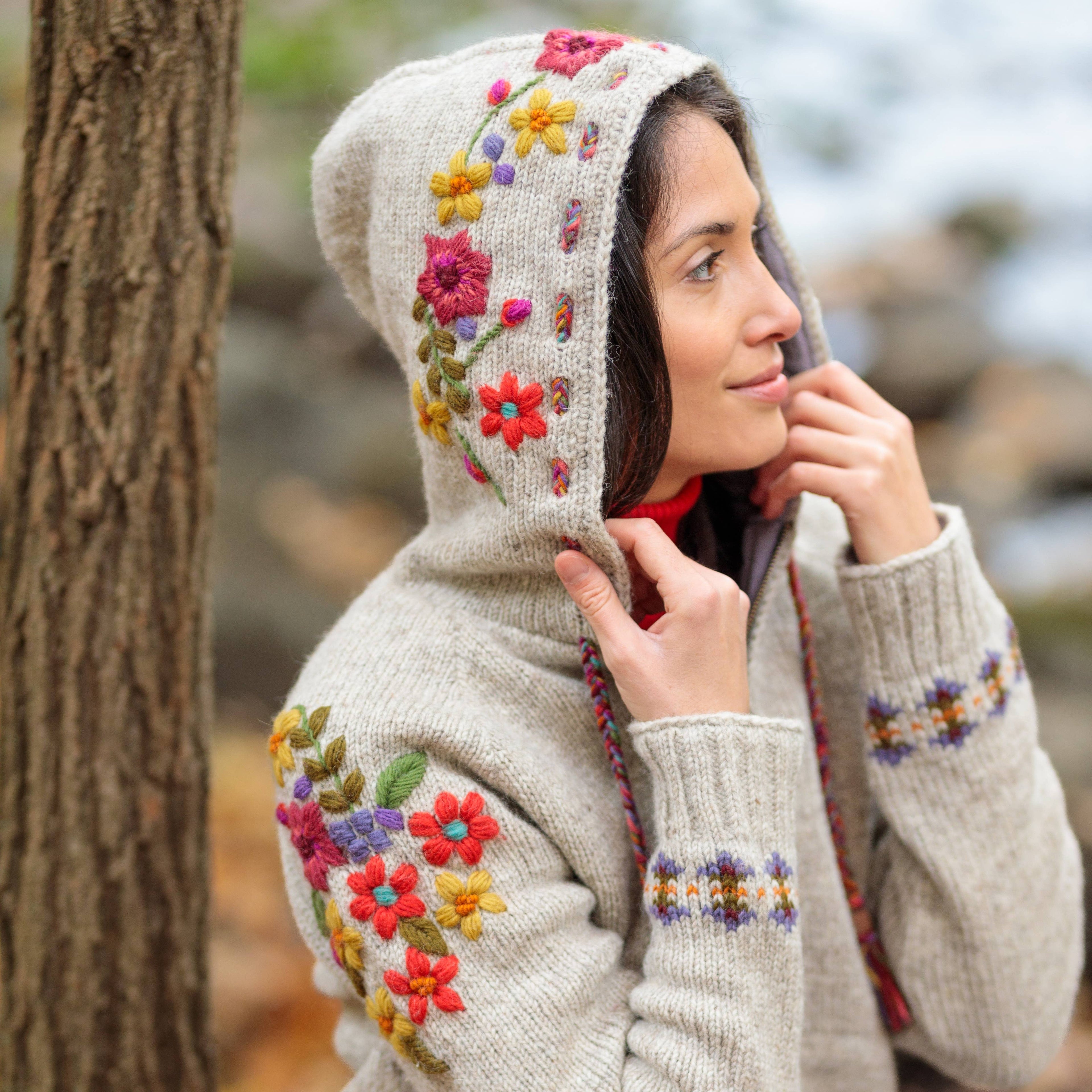 Wildflower Wool Zip Hoodie