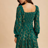 Emerald Lace Mini Dress