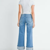 Cuffed Palazzo Jeans