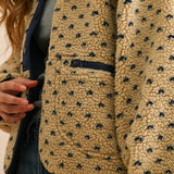 Button Front Polka Dot Sherpa Jacket