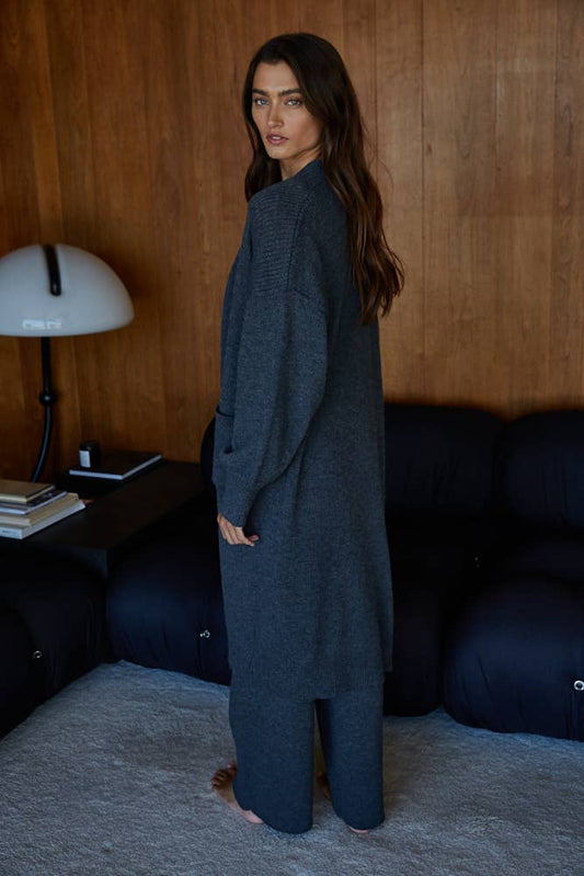 Open Front Long Cotton Cardigan