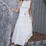 Slim Knit Sleeveless Button Top - RTK1016