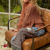 Mock Neck Cable Knit Sweater