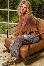 Mock Neck Cable Knit Sweater